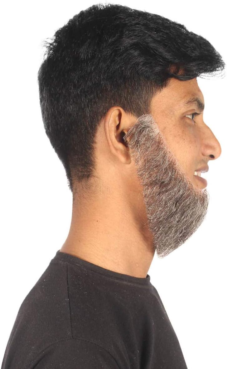 HPO Men's Long Beard Set Mixed Black Cosplay Facial Hair