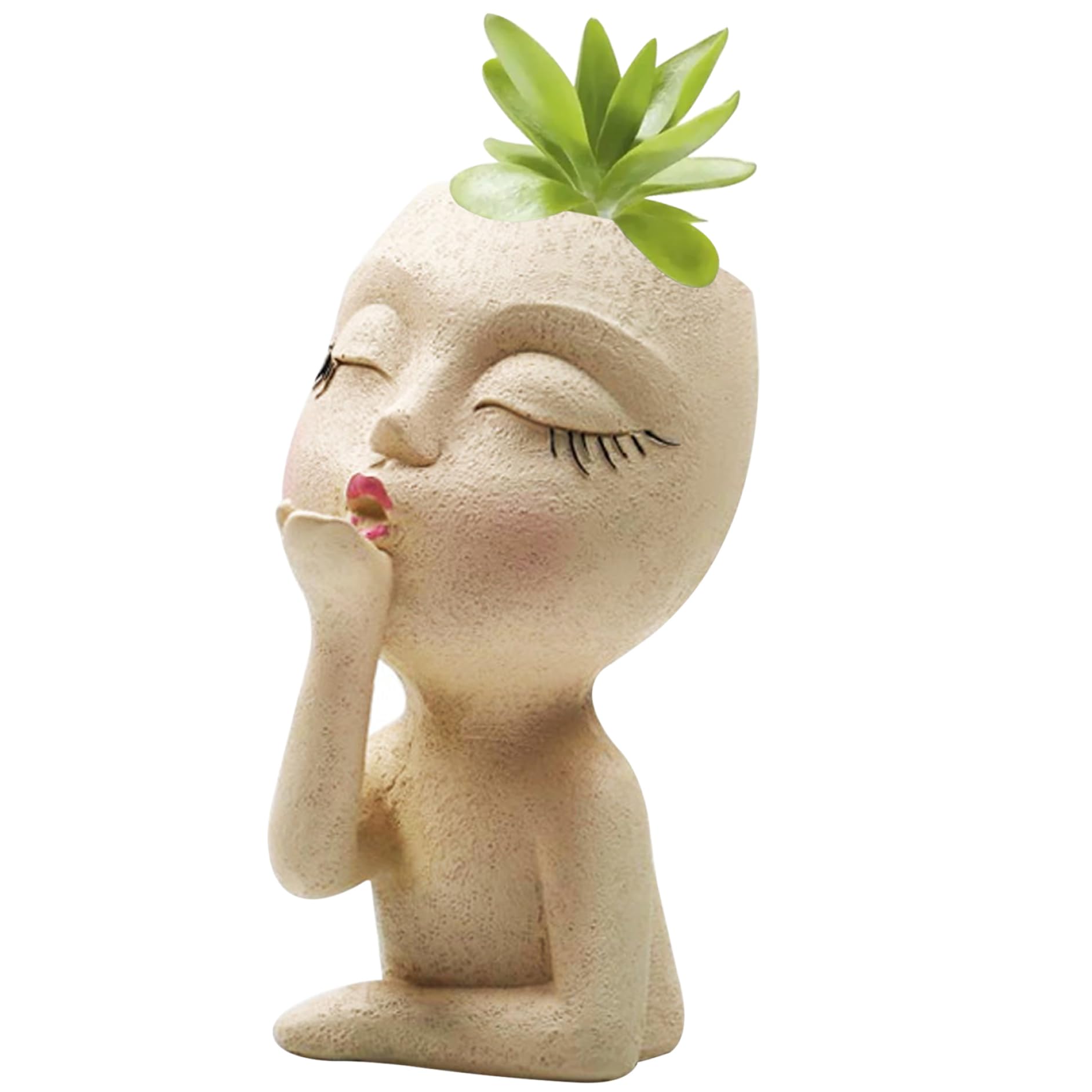 Pot de fleurs visage fille idée cadeau déco originale maison et jardin