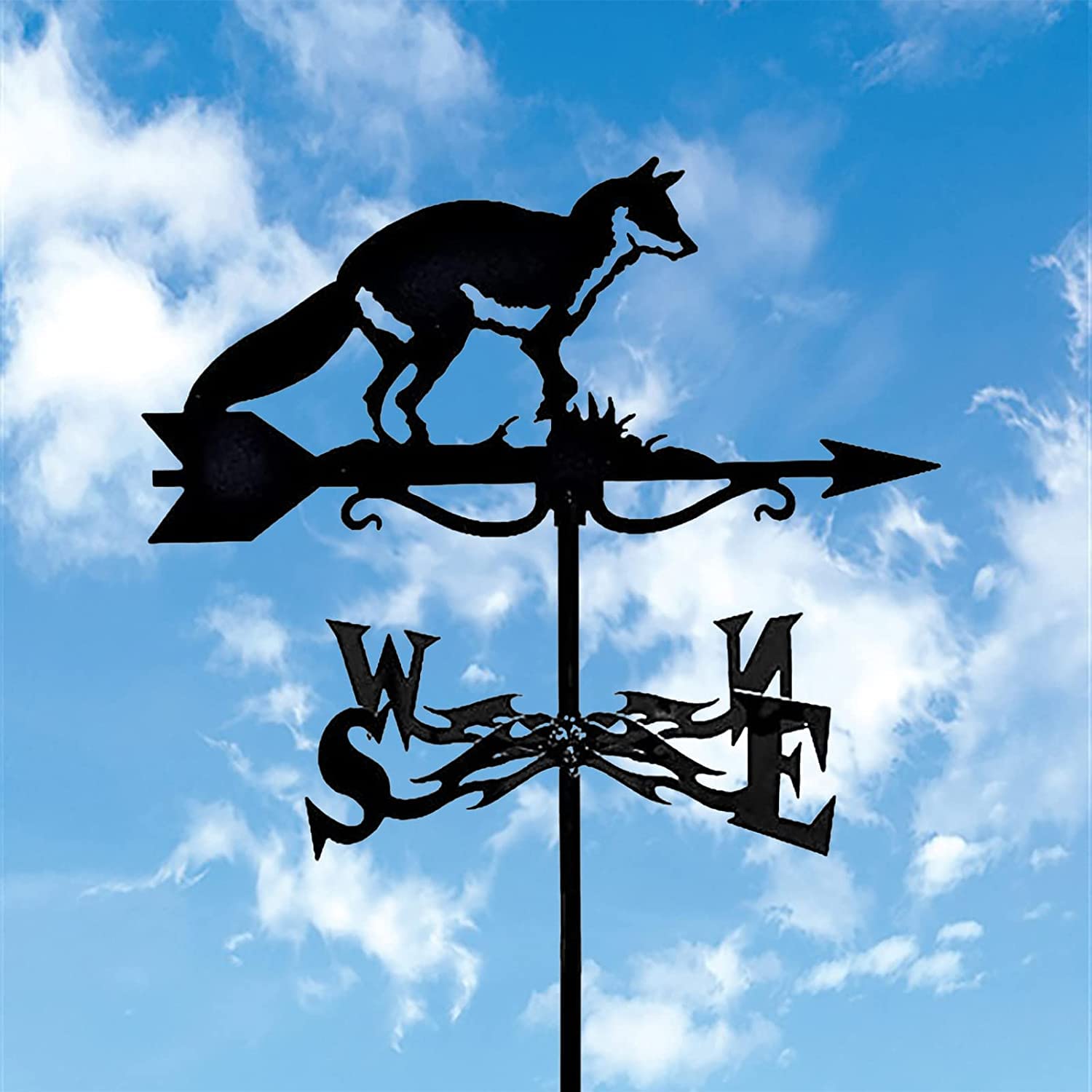Weathervane, wiatrowskaz Narzędzie pomiarowe z sylwetką Weathervane Metalowa wiatrowskaz Wskaźnik kierunku wiatru Palnik ogrodowy ze wspornikiem montażowym Montaż na dachu podwórka Łatwy w użyciu