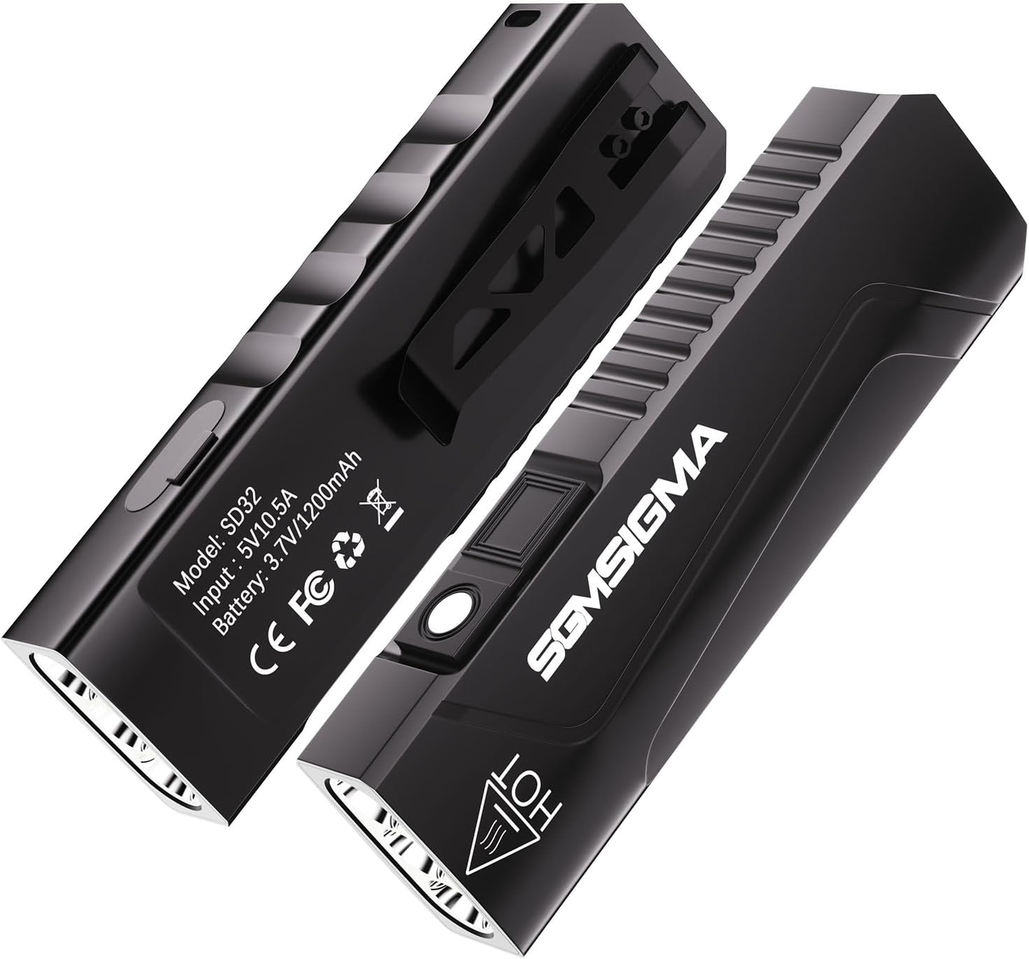 2 Pack 1500 Lumen EDC Flat Flashlight, USB-C Rechargeable Pocket Light, 6 Mode Portable Small Flashlights for Outdoor Camping, Emergency, and Home Use