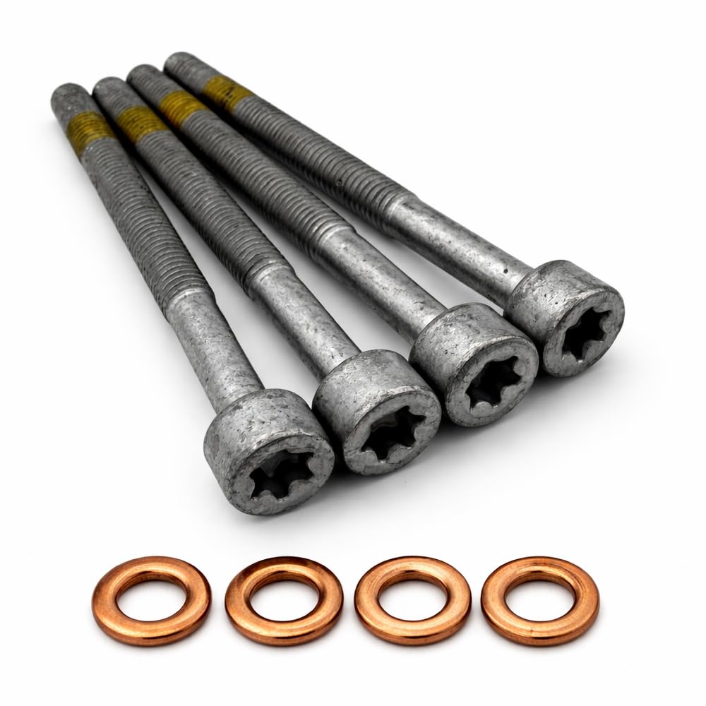 4x Diesel Injector Screw Bolt And Washer Seal Kit For Mercedes Benz A-Class B-Class C-Class E-Class S-Class CLK Sprinter Vito Viano | Injector Fixing Screw Set | OEM A0009902907, A6110170060