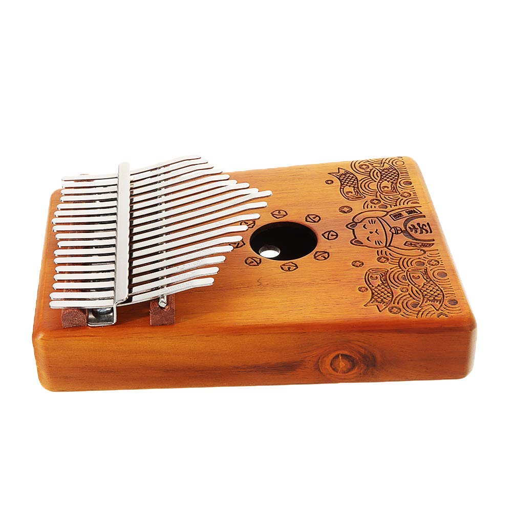 VIDOO Percussion de doigt 17 touches Acacia Kalimbas pour piano avec marteau de réglage - sans micro