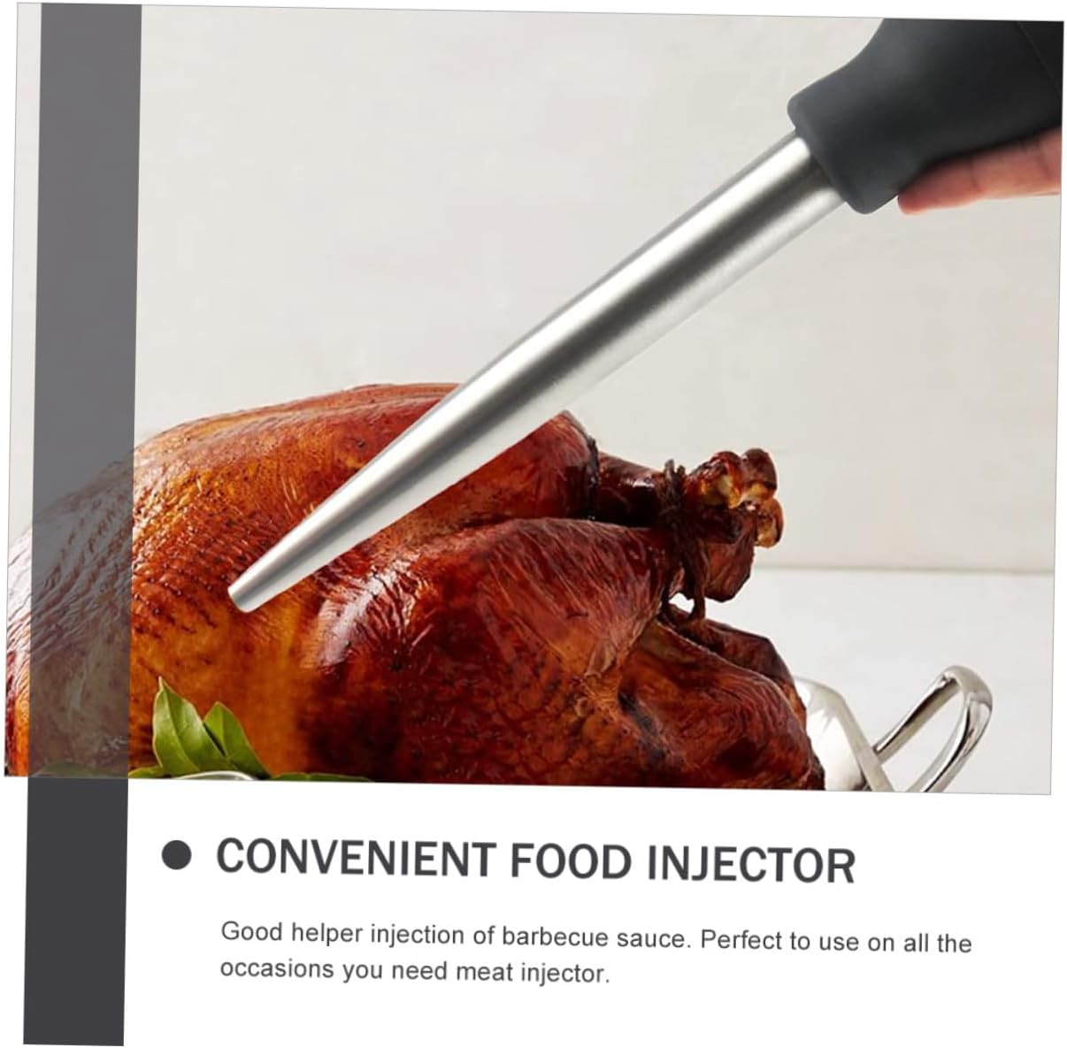Turkey Marinade Injector with Black Single Needle Food-grade Cooking Tool for Moistening and Flavoring Meat for Roast Chicken Turkey Goose Bbq and Kitchen Use