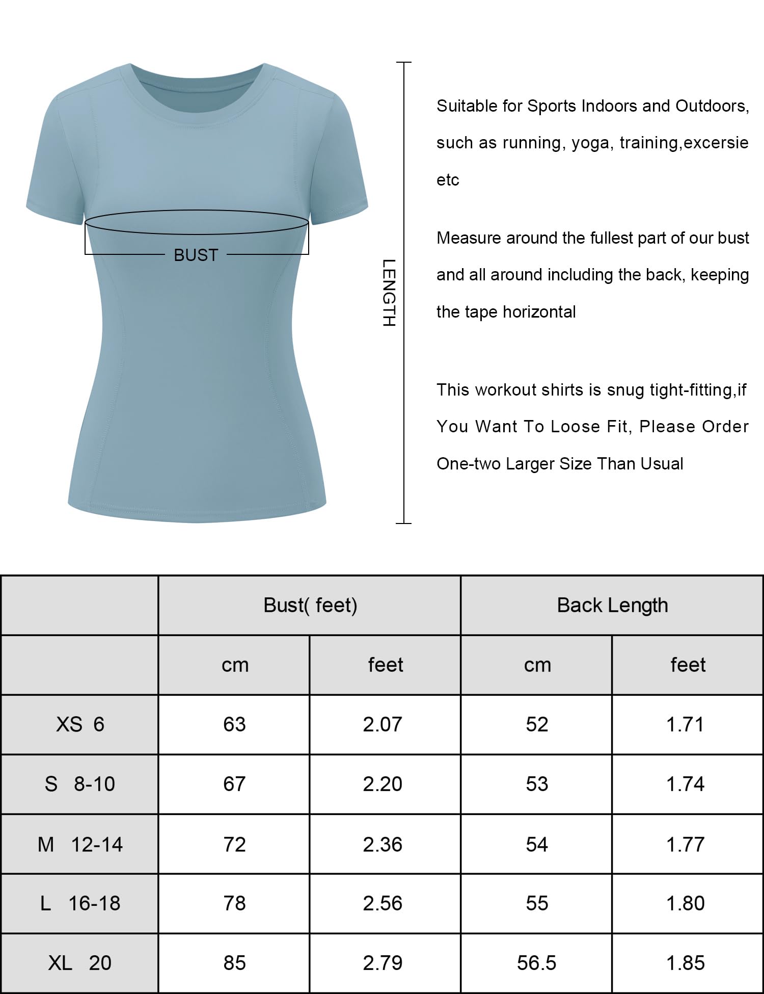 IECCP Sportowy T-shirt damski, koszulka z krótkim rękawem, okrągły dekolt, oddychająca, sportowa, do biegania, na siłownię, jogę, top fitness, XS-XL