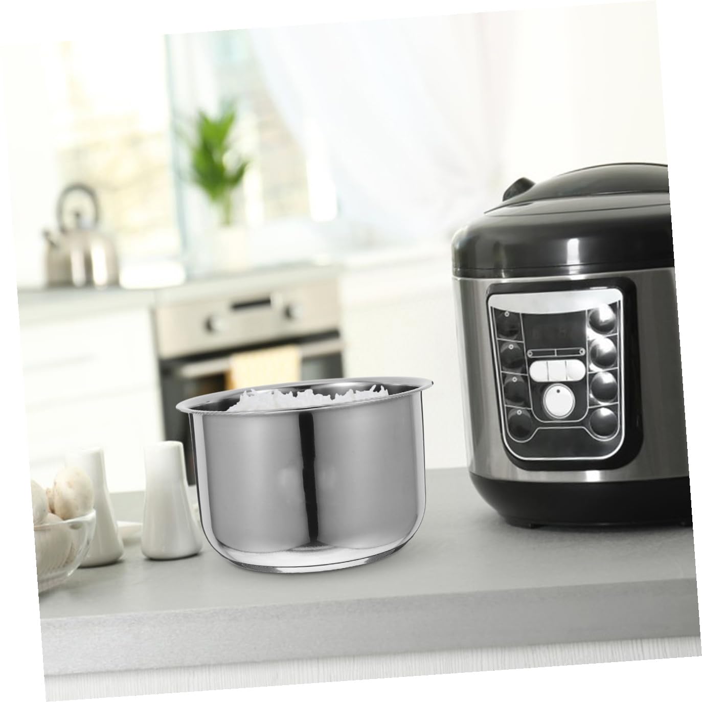 Olla Interior de Acero Inoxidable 3l Diseño Multipropósito y Escala para Olla de Repuesto en Cocina Hogar y Accesorios para Cocedora de Arroz