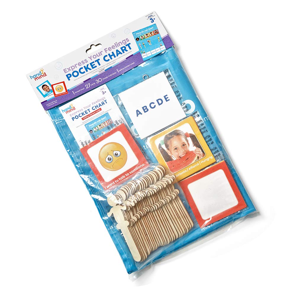 hand2mind Express Your Feelings Pocket Chart, Classroom Decor, Feelings Chart, Preschool Teacher Supplies, Daycare Essentials, Social Emotional Learning Activities, Calm Down Corner Classroom Supplies : Office Products
