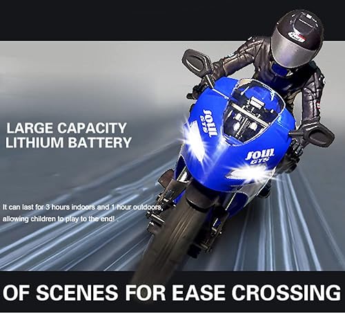 Miniatura 6 de Motocicleta de control remoto, auto equilibrio de alta velocidad, motocicleta de acrobacias de una sola rueda, escala 1/6 de 360°, linterna LED