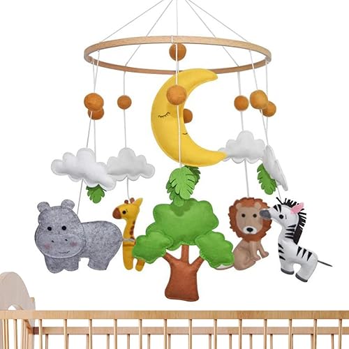 Miniatura 7 de Móvil para cuna, adorno colgante de fieltro para bebés, animales de bosque y selva, para guardería, animales suaves, adornos colgantes de fieltro -