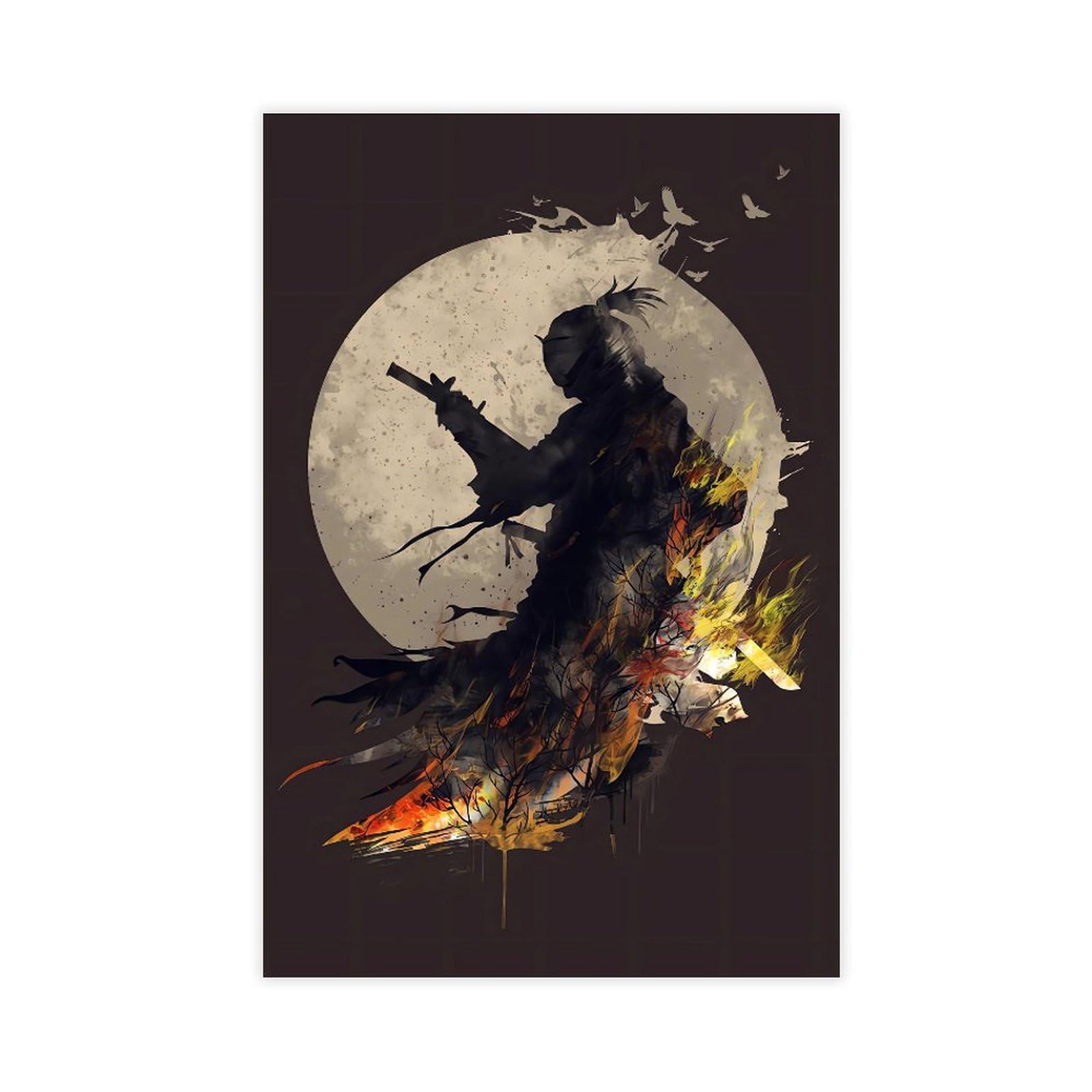 Qnvjqkdsi Unframe Japanese Samurai Art (7) Canvas Poster Wall Art Decor Print Picture Paintings For Living Room Bedroom Decoration 24" L X 36" W