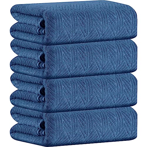 Bathroom Towel Set,35X70 Inch Bath Sheets Towels For Adults,Jumbo Bath Towels Extra Large Quick Dry Towel Super Soft Absorbent Oversized Towels Microfiber Shower Towels Bathroom Spa (4 Pcs Navy Blue) #TOP8
