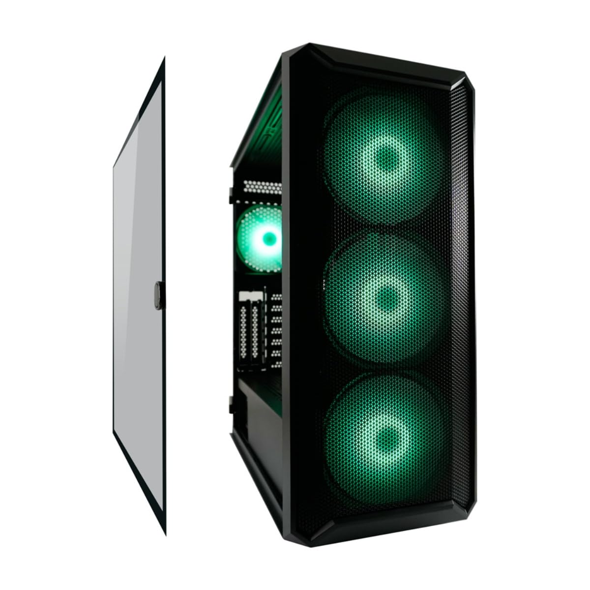 LC-Power Obsession_X 804B Gaming-Gehäuse ATX-Midi-Tower | Mesh-Frontpanel | 4X ARGB-Lüfter | Hartglas-Seitenteil | USB-C | 12 Lüfterplätze | 4 HDD/SSD Slots