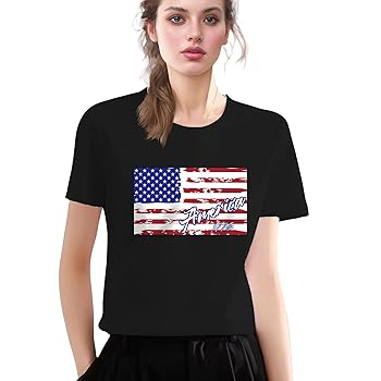 4th of July Shirts Women's American Tops: 100% Cotton USA