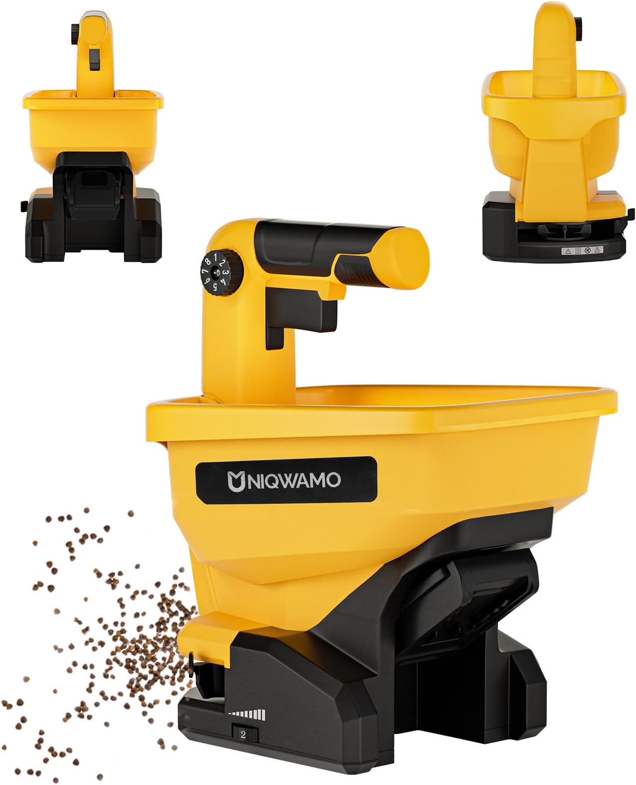 Uniqwamo Handheld Power Spreader Compatible for Dewalt 20V/60V Li-ion Battery, Available Year-Round, Grass Seeds, Rock Salt (Battery not Included)