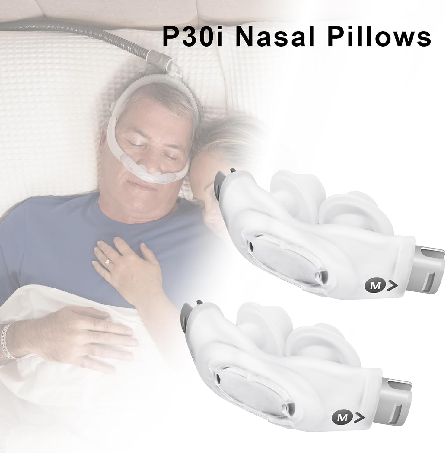 2 Packs Replacement P30i Nasal Pillows Cushion for Airfit P30i Cpap Nasal Pillows Cushion Reusable & Comfortable and Soft (Medium)