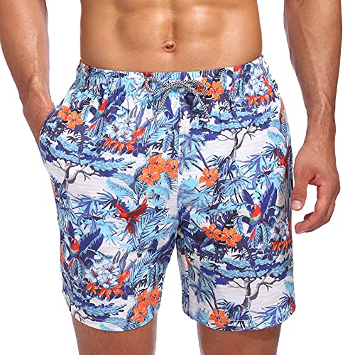 Image of Biwisy Mens Swim Trunks Quick Dry Swim Shorts Mesh Lining Swimwear Bathing Suits with Pockets