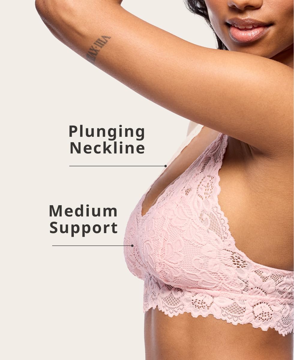 Mia Lace Bralette for Women, Unpadded and Unlined Wireless Bra, Perfect Racerback Everyday Lingerie
