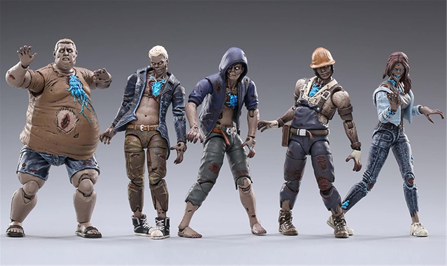 HiPlay JoyToy 1/18 Scale Science-Fiction Action Figures Full Set-Life After Infected Series-Zombie Action Figure(Worker LAI004)