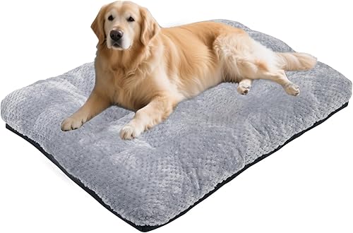 CLKHOWL Cama lavable de felpa para perros grandes, medianos y pequeños, antideslizante, suave y cómoda, se adapta a la alfombrilla de jaula y