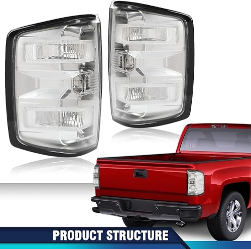 Miniatura 8 de PIT66 Luces traseras compatibles con Chevy Silverado 1500 2500 HD 2016-2019, compatible con GMC Sierra 3500 HD 2016-2019, luces de freno de luz