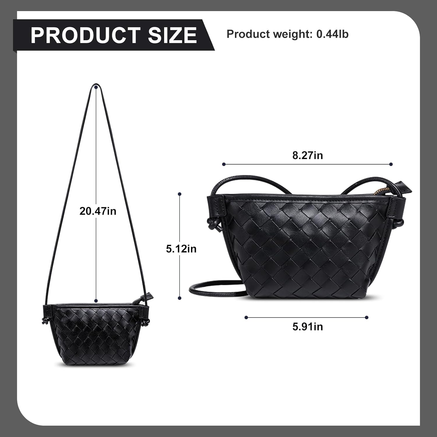 Woven Crossbody Bags for Women, Small Purses for Women,Vegan Leather Handbag Trendy Shoulder Bag - Image 3
