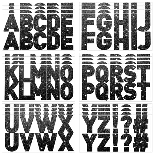 Image of Harloon 232 Pcs Large Glitter Letter Stickers, Black, 2.5 Inch