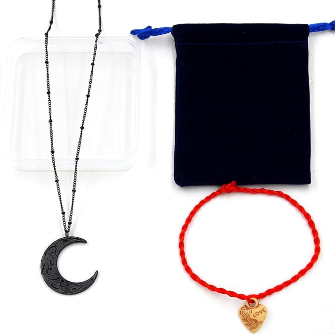 Uloveido Arabic Moon Pendant Necklace for Men Women Stainless Steel Arabic Rune Muslim Allah Islamic Belief Jewelry Talisman Amulet Religious Gift