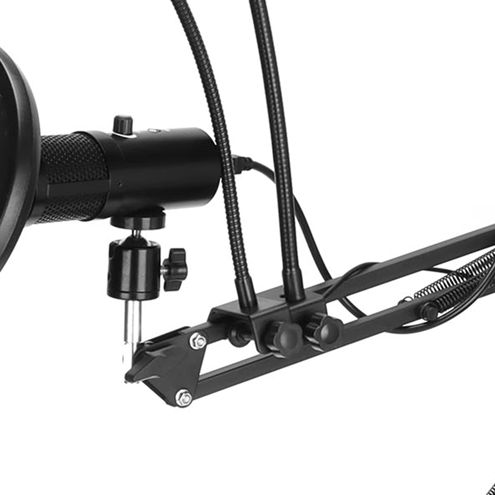 Goshyda Ensemble de Microphones USB, Kit de Micros à Condensateur Cardioïde pour Podcast PC, Lumière RVB Muette à Une Touche, avec Filtre Anti- à Montage sur Bras de Perche(Le