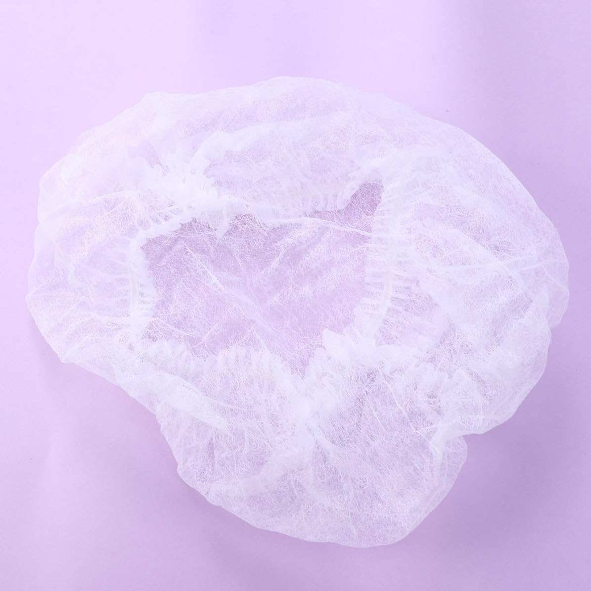 100pcs Disposable Non-woven Caps White 21-strip Elastic, Dust Cover