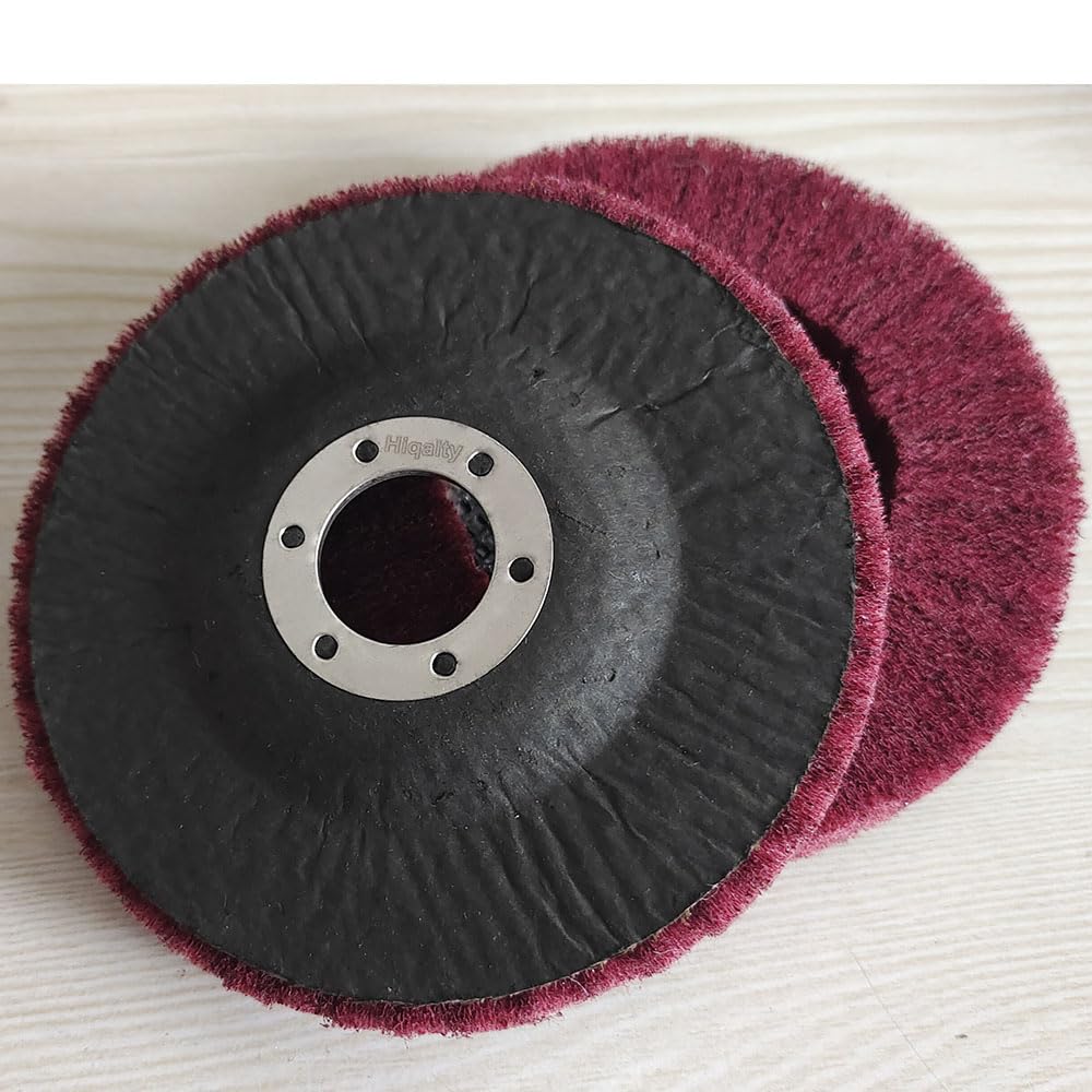 10 Stück 11,4 x 2,2 cm Vlies-Schleifscheibe, Polierscheibe, Scheuerschwamm, Polierscheiben für Winkelschleifer, Fächerscheiben für kraftbetriebene Schleifmaschinen