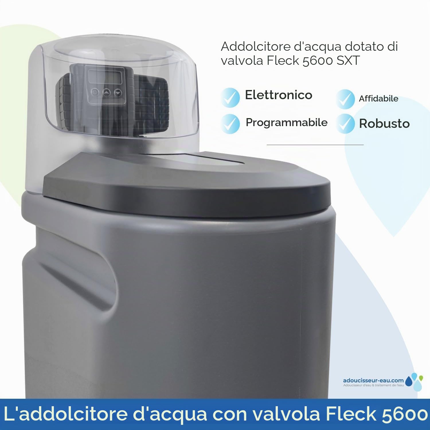 Addolcitore Acqua 20l Fleck 5600 Sxt Elettronico Volumetrico Fatto In Francia