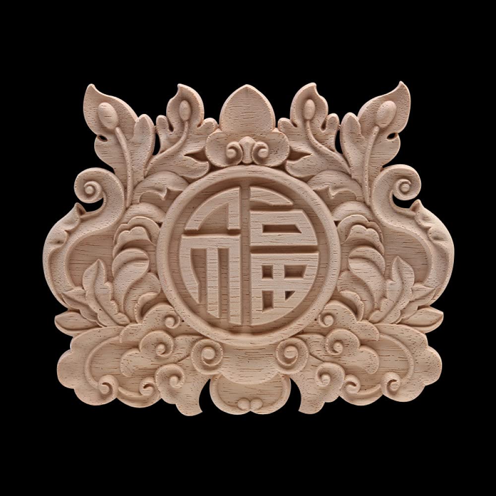 Applique en bois d'angle fleur B115,2 pour armoire de style rétro
