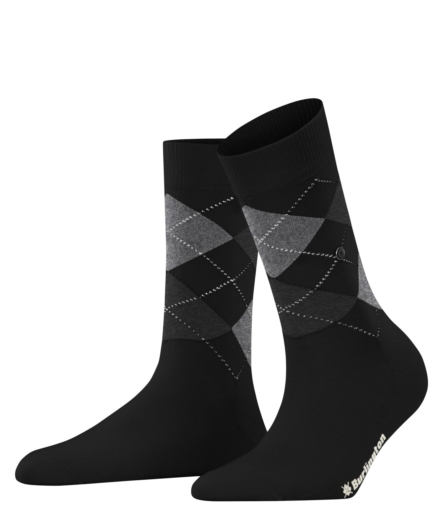 Burlington Women's Covent Garden W So Cotton Patterned 1 Pair Socks, Black 3000, 3.5-7
