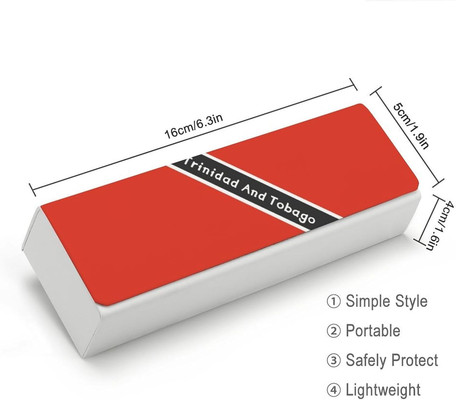Trinidad And Tobago Flag Eyeglasses Case with Cleaning Cloth image 2