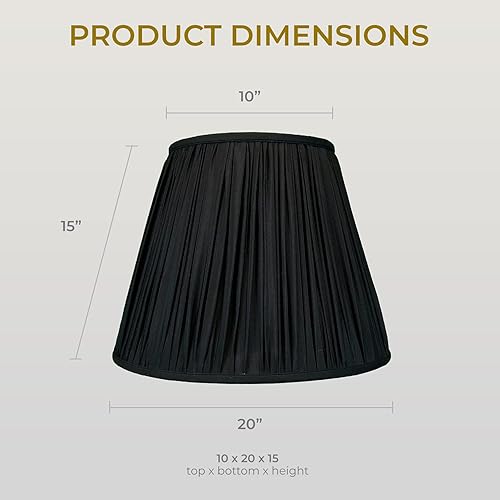 Vista 41 de Royal Designs Deep Empire - Pantalla plisada para lámpara, color beige, 9 x 18 x 14 pulgadas