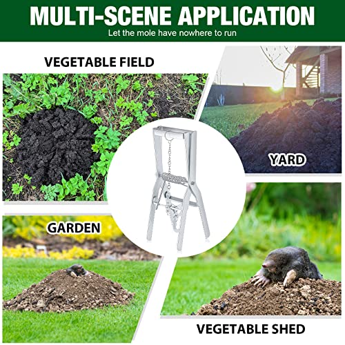 8 Packs Mole Trap Mole Killer Gopher Trap Galvanized Vole Trap Tooth Squirrel Trap Reusable Pest Control Traps For Home Farmhouse Lawn Field Outdoor Garden Yard Gopher Vole Groundhog Supplies #TOP6