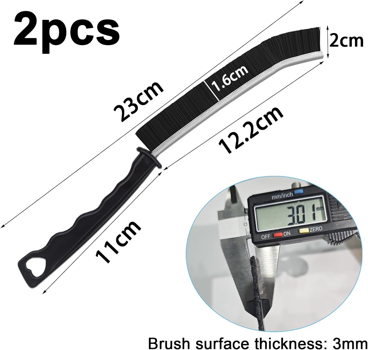 Brosse de Nettoyage des Interstices à Poils Durs – Lot de 2, Idéale pour Joints de Carrelage, Cuisine et Salle de Bain - Image secondaire