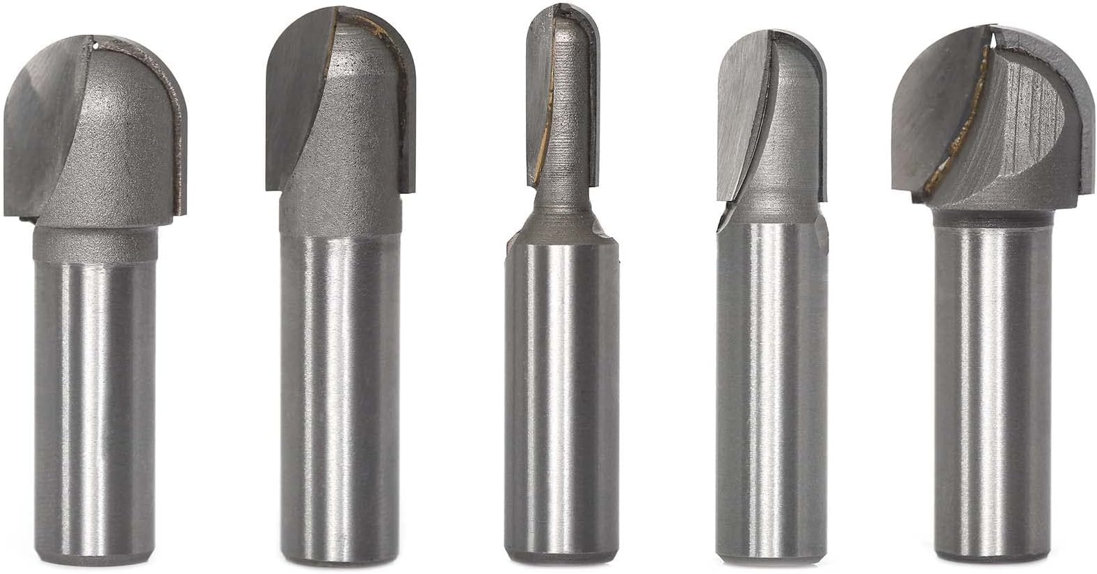 Akylin 5pcs Round Nose Router Bits Set 1/2 Inch Shank,Core Box Bits 5/16",1/2...