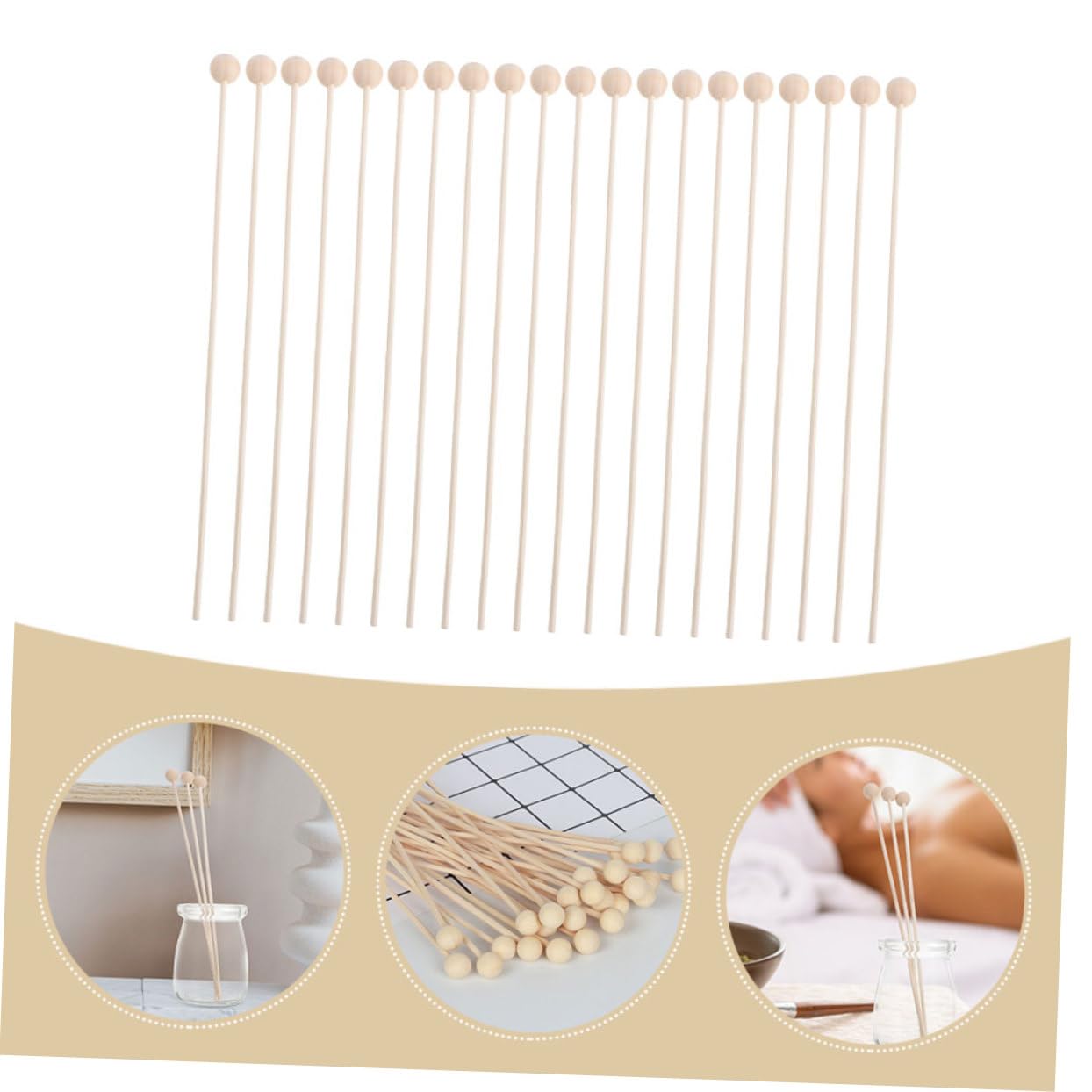 IMIKEYA 30pcs Natural Rattan Aroma Sticks for Essential Oil Diffuser Replacement Fragrance Sticks for Home Decor for Living Room Bathroom Office Aromatherapy