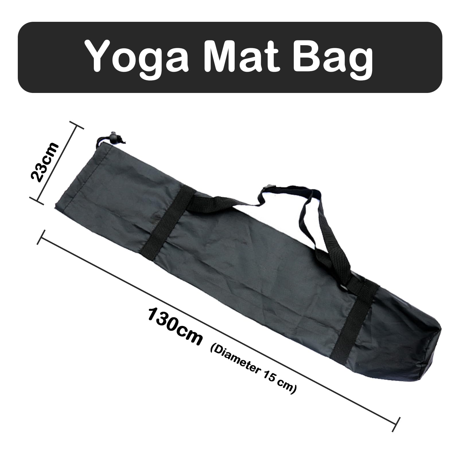 2 Stück Yogatasche Groß, Yogamatte Tasche Schwarz, Yoga Bolster Beutel mit Kordelzug, Stativtasche 210D Oxford Gewebe, Funktionale Aufbewahrungstasche für Zeltstangen, Lichtständer, 23x130cm