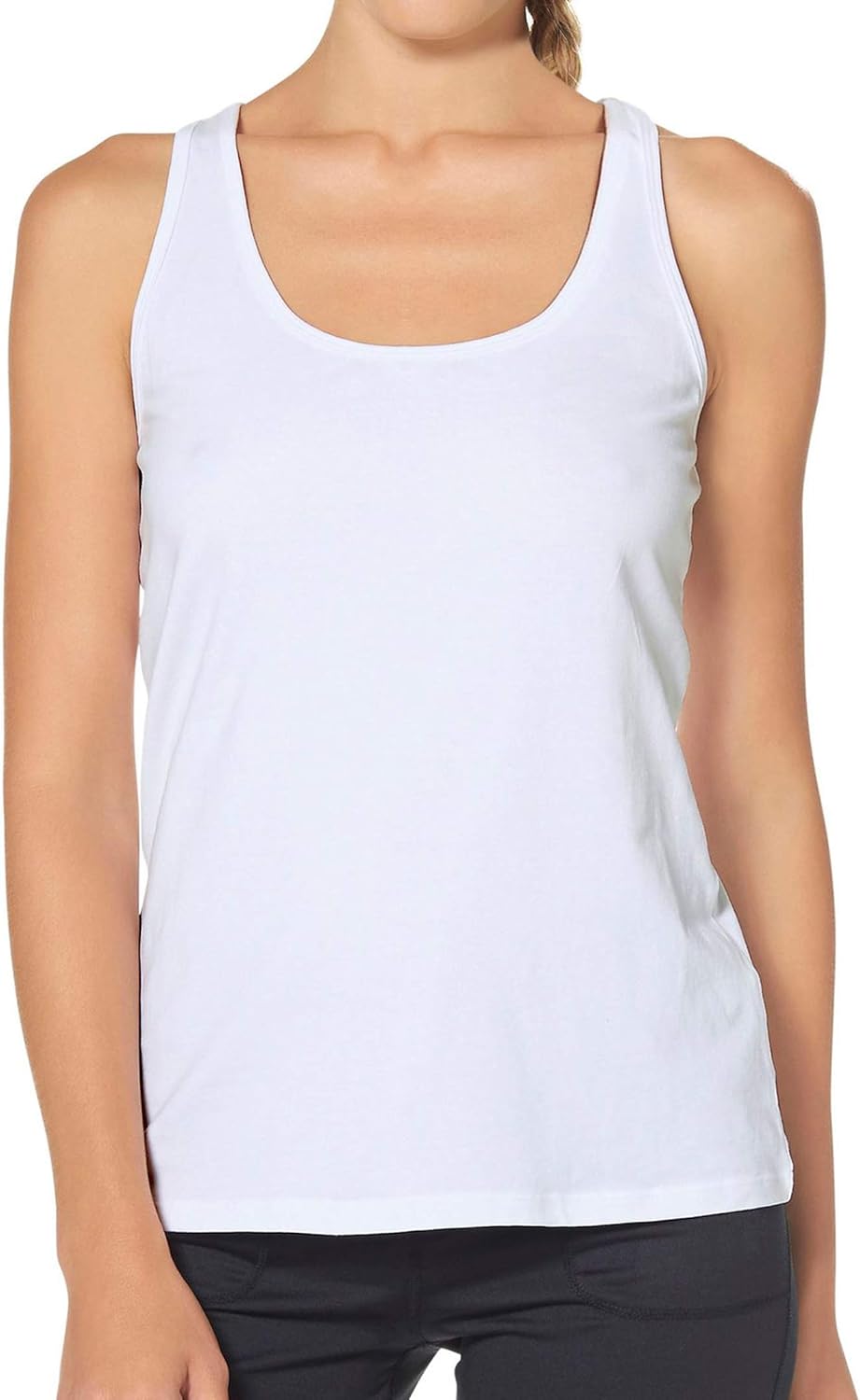 Women's Workout Camisole Round Neck Racerback Tank Top - Image 5