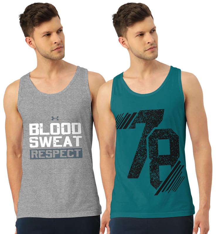 reorea Men's Regular Fit Trendy Printed Sleevless Vest with Elegant Design | Super Soft Light Weight and Comfortable Casual Innerwear Sando/Baniyan-picture-54