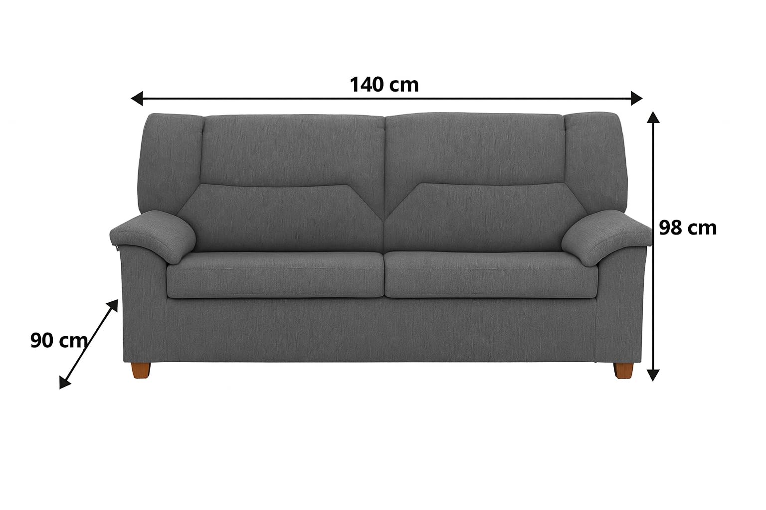 MUEBLIX.COM - Sofa 2 Plazas Juan, Sofá de Salón, Asientos y Respaldos Rellenos de Fibra, Sofá Tapizado Poliéster 100%, Sofa con Estructura de Madera y Aglomerado, Sofas de Salón Modernos