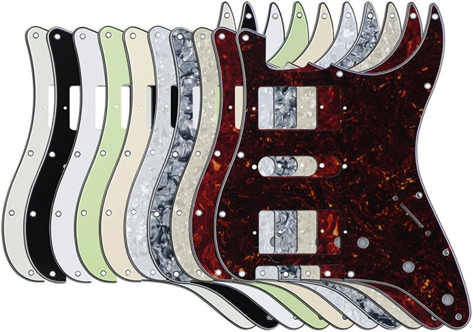 Strat HSH Pickguard Pick Guard Scratch Plate with Screws for American/Mexican Standard Strat Modern Style Guitar Replacement Black Pearl image 3