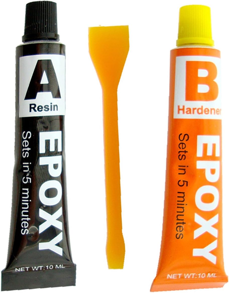 EPOXY GLUE SET - SUPER STRONG HOLD IN JUST 5 MINUTES - RESIN & HARDENER - USEFUL TO BOND GLASS / CERAMICS / FABRIC / METALS / PLASTICS - MULTI-PURPOSE SET IDEAL TO KEEP IN TOOL BOX