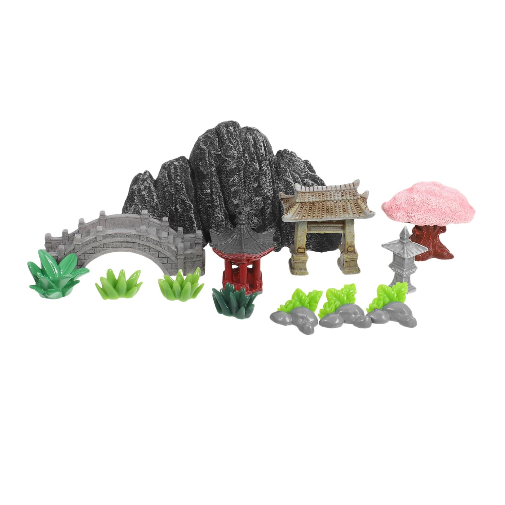 Herbe artificielle miniature haut de gamme et ornements en résine pour jardin de fées