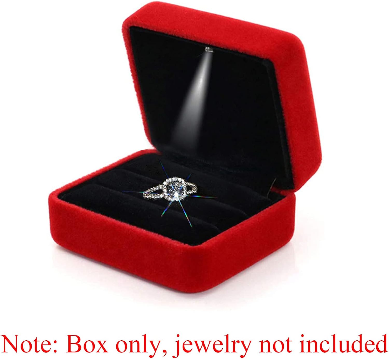 Miniatura 4 de GBYAN Ring Box for Wedding Ceremony Velvet Couple Ring Holder Double Slot Jewelry Storage Box for Engagement