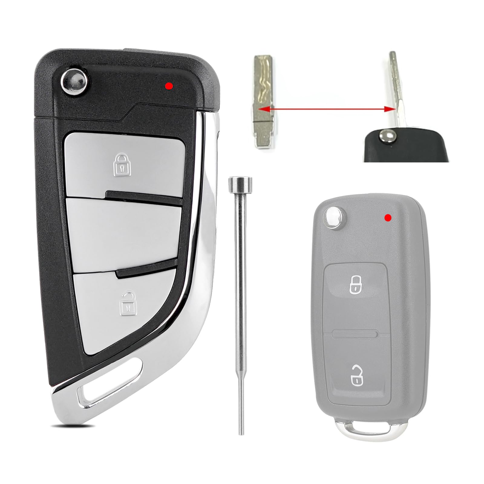 GZXNKEY VW Schlüsselgehäuse Upgrade - Für Transporter T5 T6 Amarok