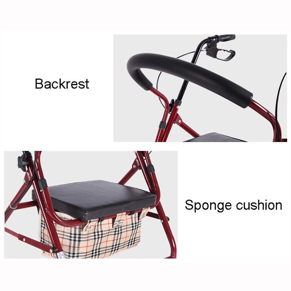 Andador, Andador Plegable para Ayuda a la Movilidad, Andador, Carrito de la Compra con Asiento y Freno de Mano para andadores estándar para Ancianos Interesting
