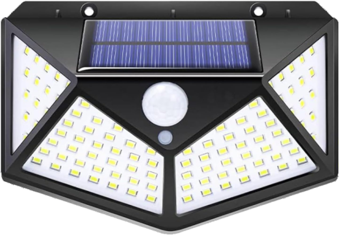 GIGAWATTS GW-601 100 LED Solar Wall Light with 5.5V Panel BIS Approved 800mAh Battery 120° Wide Angle Wireless Motion Sensor IP65 Rated Security Lamp for Yard Fence Decor (Pack of 1, Cool White)