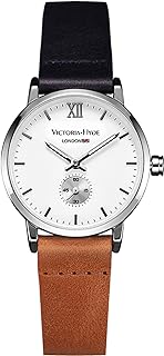 VICTORIA HYDE Retro Women Watches Small Dial Analog Quartz Detachable Genuine Leather Strap Ladies Wristwatch Gifts for Her Brown
